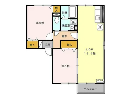 シャルマンコート(2LDK/1階)の間取り写真