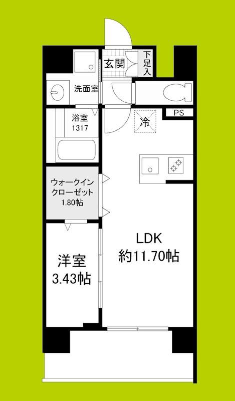 WORVE吹田江坂(1LDK/5階)の間取り写真