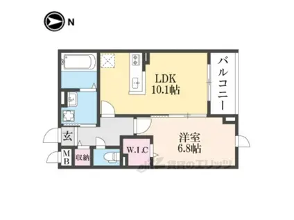 アーバンコート堀川西(1LDK/5階)の間取り写真