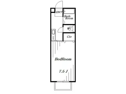 ヴィル・マリー(1K/1階)の間取り写真