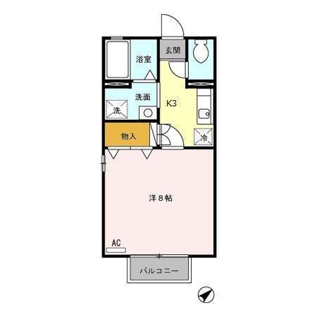 クレールメゾン(1K/1階)の間取り写真
