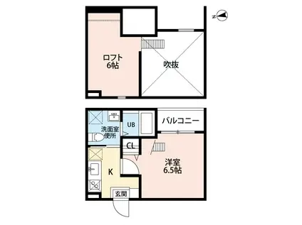 SOLANA春日井(1K/2階)の間取り写真