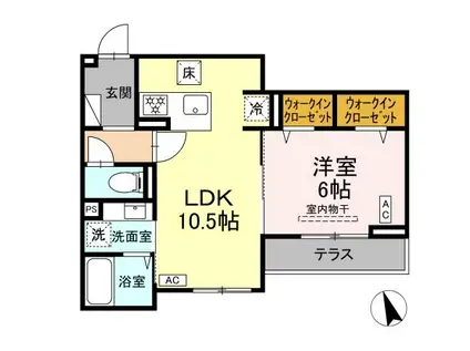 シェーンブルーメ横浜(1LDK/1階)の間取り写真