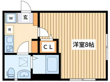 ベルヴィ鶴間(1K/3階)の間取り写真