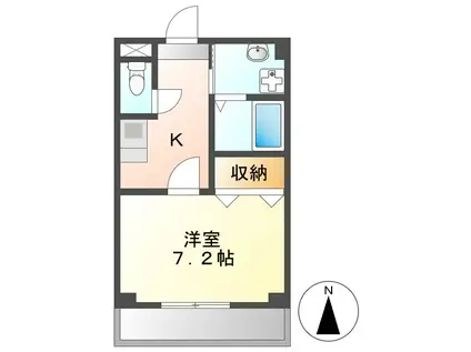 ウィステリアⅡ(1K/1階)の間取り写真