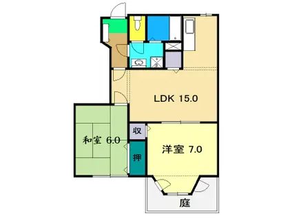 エンゼルハイツ高須(2LDK/1階)の間取り写真