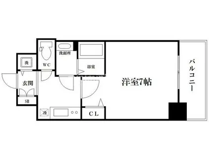 フォーリアライズ阿波座ウエスト(1K/6階)の間取り写真