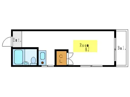 ハイツKEN(ワンルーム/4階)の間取り写真