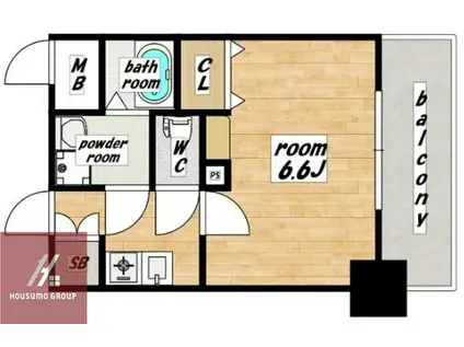 アドバンス大阪城北ルミウス(1K/6階)の間取り写真