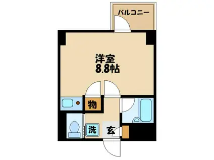 メインビル調布(ワンルーム/4階)の間取り写真