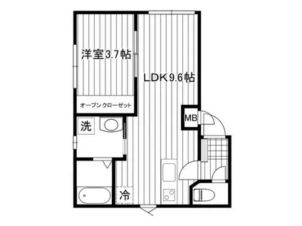 ヴィンテージCITY武蔵小金井(1LDK/1階)の間取り写真