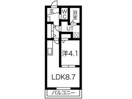 DANARS COURT向山(1LDK/2階)の間取り写真