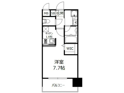 エンクレストベイ天神東II(1K/6階)の間取り写真