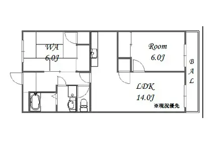 プレジオ王塚台(2LDK/2階)の間取り写真