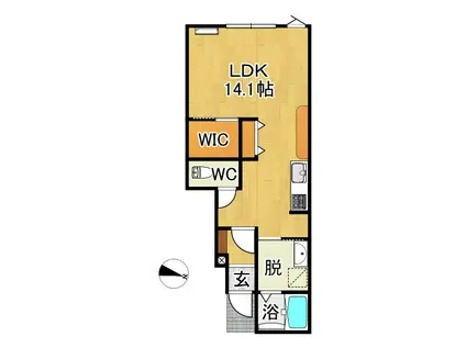 俵元2丁目AP(ワンルーム/1階)の間取り写真