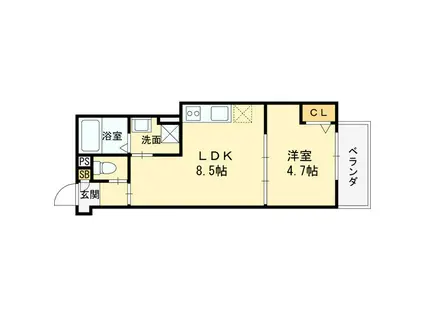 高槻市赤大路共同(1LDK/1階)の間取り写真