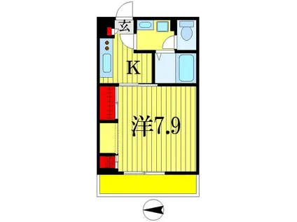 リブリ花菜I(1K/1階)の間取り写真