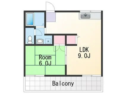 ネクサス小雑賀I(1LDK/2階)の間取り写真