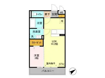 グランシャリオ(1LDK/3階)の間取り写真