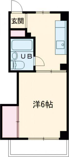 コーポ福原(1DK/1階)の間取り写真