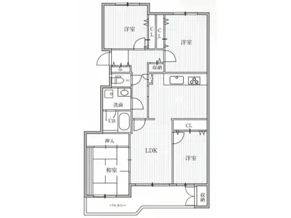 ティーズガーデン横浜反町(4LDK/3階)の間取り写真