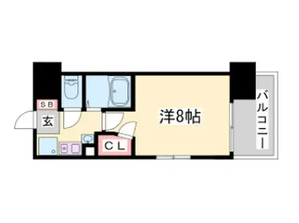 エステムコート三宮山手Ⅱソアーレ(1K/15階)の間取り写真