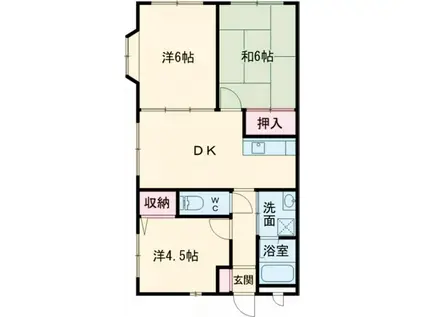 クレインIIビル(3DK/2階)の間取り写真