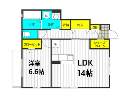 MATURE-11(1LDK/1階)の間取り写真