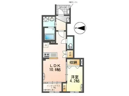 西武池袋線 秋津駅 徒歩10分 2階建 築1年(1LDK/1階)の間取り写真