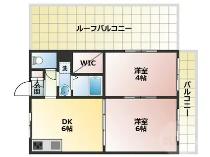 ハイツイレブン2号館(2DK/3階)の間取り写真