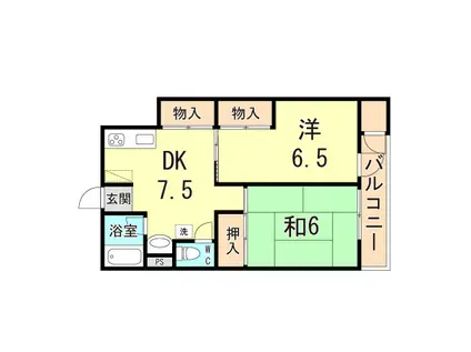 伊藤ビル(2DK/4階)の間取り写真