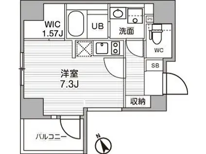 シーズンフラッツ武蔵小山(ワンルーム/12階)の間取り写真