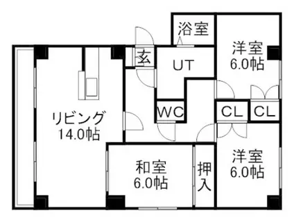 エトレーヌST(3LDK/3階)の間取り写真