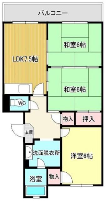 フェリカ葉山(3LDK/1階)の間取り写真