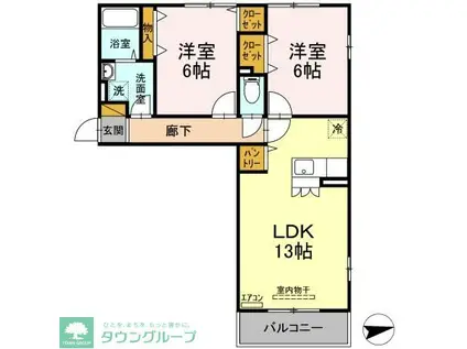 クリアコート(2LDK/3階)の間取り写真