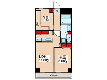 秀和第4東陽町レジデンス(2LDK/8階)の間取り写真