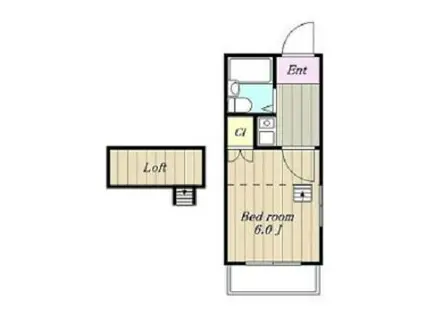 レオパレスかしわ台第18(ワンルーム/1階)の間取り写真
