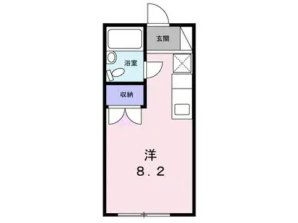 第2大川ハイツ(ワンルーム/2階)の間取り写真