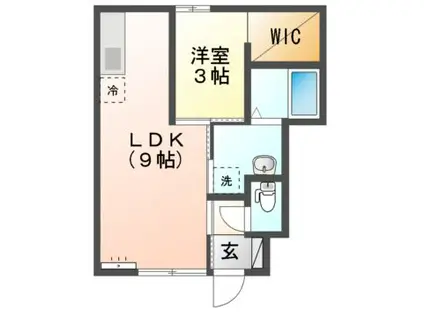 RESUA鍛冶町(1LDK/1階)の間取り写真