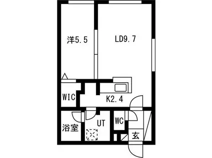 PRIME COURT 苗穂駅前(1LDK/2階)の間取り写真