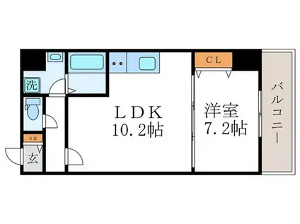 ル・ボーシエル(1LDK/4階)の間取り写真