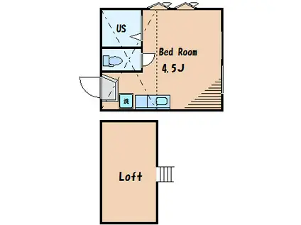 フェリスサージュ(ワンルーム/2階)の間取り写真