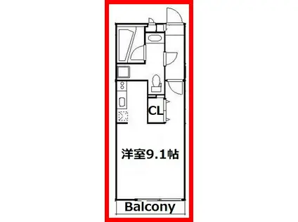 リブリサニー(ワンルーム/2階)の間取り写真