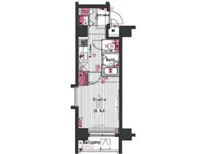 ガーラ市ヶ谷銀杏坂(1K/1階)の間取り写真