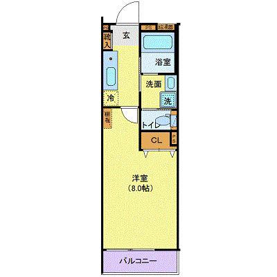 アリュール北仙台(1K/3階)の間取り写真