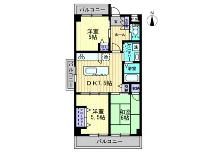 モアガーデンII(3DK/3階)の間取り写真