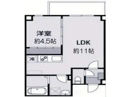 アリビラ六甲(1LDK/3階)の間取り写真