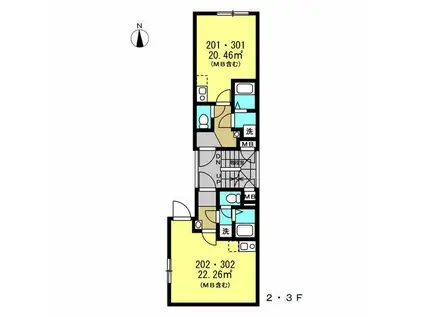 ヴァールレジデンツ駒沢公園(ワンルーム/3階)の間取り写真