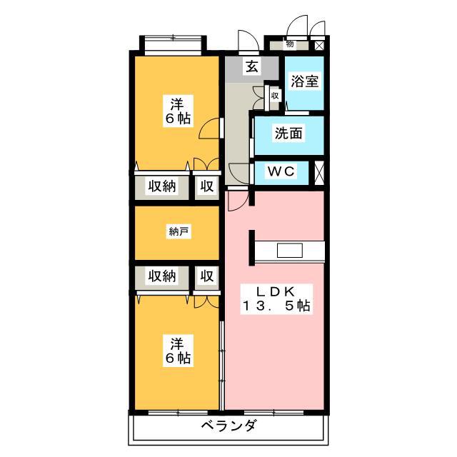 セントモンチーク(2LDK/5階)の間取り写真