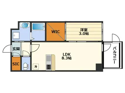セレニテ東梅田アリエ(1LDK/7階)の間取り写真
